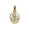 Oro Laminado Religious Pendant, Gold Filled Style San Benito Design, Polished, Golden Finish, 5.199.038