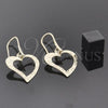 Oro Laminado Dangle Earring, Gold Filled Style Heart Design, Polished, Golden Finish, 02.63.1156