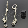 Oro Laminado Long Earring, Gold Filled Style Heart Design, with White Cubic Zirconia, Polished, Golden Finish, 5.067.008