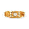 Oro Laminado Mens Ring, Gold Filled Style Solitaire Design, with White Cubic Zirconia, Diamond Cutting Finish, Golden Finish, 5.175.022.05 (Size 5)