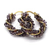 Oro Laminado Small Hoop, Gold Filled Style Twist Design, with Brown Crystal, Polished, Golden Finish, 5.141.006.30