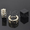 Oro Laminado Huggie Hoop, Gold Filled Style with White Cubic Zirconia, Polished, Golden Finish, 5.132.013