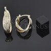 Oro Laminado Small Hoop, Gold Filled Style Twist Design, Diamond Cutting Finish, Golden Finish, 5.156.018