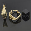 Oro Laminado Small Hoop, Gold Filled Style Twist and Spiral Design, Matte Finish, Golden Finish, 5.155.009
