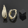 Oro Laminado Small Hoop, Gold Filled Style Twist and Spiral Design, Diamond Cutting Finish, Golden Finish, 5.155.029