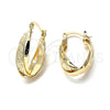 Oro Laminado Small Hoop, Gold Filled Style Twist and Spiral Design, Diamond Cutting Finish, Golden Finish, 5.155.029
