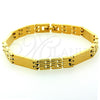 Oro Laminado Solid Bracelet, Gold Filled Style Polished, Golden Finish, 5.018.005 (06 MM Thickness, 8 Inches Length)