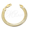 Oro Laminado Basic Bracelet, Gold Filled Style Rat Tail Design, Polished, Golden Finish, 03.63.0641 (09 MM Thickness, 8 Inches Length)