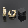 Oro Laminado Small Hoop, Gold Filled Style Greek Key Design, Polished, Golden Finish, 5.153.045.1