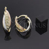 Oro Laminado Medium Hoop, Gold Filled Style Diamond Cutting Finish, Tricolor, 5.156.005