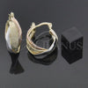 Oro Laminado Small Hoop, Gold Filled Style Diamond Cutting Finish, Tricolor, 5.155.030