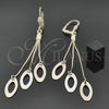 Oro Laminado Long Earring, Gold Filled Style Polished, Tricolor, 5.107.012