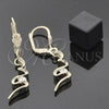 Oro Laminado Dangle Earring, Gold Filled Style with White Cubic Zirconia, Polished, Golden Finish, 02.63.1519
