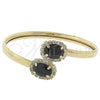 Oro Laminado Individual Bangle, Gold Filled Style with Black Cubic Zirconia, Polished, Golden Finish, 5.231.010 (05 MM Thickness, One size fits all)