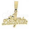 Oro Laminado Fancy Pendant, Gold Filled Style Diamond Cutting Finish, Golden Finish, 5.181.010