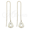 Oro Laminado Threader Earring, Gold Filled Style Teardrop Design, Polished, Golden Finish, 5.114.001