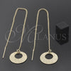 Oro Laminado Threader Earring, Gold Filled Style Diamond Cutting Finish, Golden Finish, 5.113.004