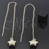 Oro Laminado Threader Earring, Gold Filled Style Star Design, Polished, Golden Finish, 5.114.008