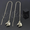 Oro Laminado Threader Earring, Gold Filled Style Dolphin Design, Polished, Golden Finish, 5.117.011