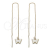 Oro Laminado Threader Earring, Gold Filled Style Butterfly Design, Polished, Golden Finish, 5.122.014