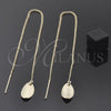 Oro Laminado Threader Earring, Gold Filled Style Polished, Golden Finish, 5.116.001