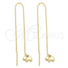 Oro Laminado Threader Earring, Gold Filled Style Dog Design, Polished, Golden Finish, 5.117.009