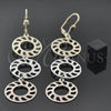 Oro Laminado Long Earring, Gold Filled Style Sun Design, Diamond Cutting Finish, Tricolor, 5.090.004