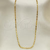 Oro Laminado Basic Necklace, Gold Filled Style Mariner Design, Polished, Golden Finish, 5.223.020.16 (0.50 Gauge, 16 Inches Length)