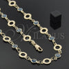 Oro Laminado Necklace and Bracelet, Gold Filled Style Evil Eye Design, with Multicolor Opal, Polished, Golden Finish, 06.63.0016