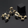 Oro Laminado Earring and Pendant Adult Set, Gold Filled Style Heart Design, Polished, Golden Finish, 5.043.014