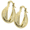Oro Laminado Small Hoop, Gold Filled Style Twist Design, Diamond Cutting Finish, Golden Finish, 5.156.012