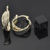 Oro Laminado Small Hoop, Gold Filled Style Twist Design, Diamond Cutting Finish, Golden Finish, 5.159.007