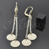 Oro Laminado Long Earring, Gold Filled Style with White Crystal, Polished, Golden Finish, 5.111.009