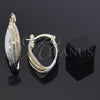 Oro Laminado Medium Hoop, Gold Filled Style Twist Design, Diamond Cutting Finish, Tricolor, 5.155.023