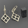 Oro Laminado Dangle Earring, Gold Filled Style Filigree Design, Polished, Golden Finish, 5.088.012