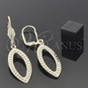 Oro Laminado Dangle Earring, Gold Filled Style Teardrop Design, Polished, Golden Finish, 5.104.014