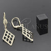 Oro Laminado Dangle Earring, Gold Filled Style Filigree Design, Polished, Golden Finish, 5.108.006