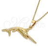 Oro Laminado Fancy Pendant, Gold Filled Style Fish Design, Polished, Golden Finish, 5.180.030