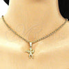 Oro Laminado Religious Pendant, Gold Filled Style Angel Design, Diamond Cutting Finish, Golden Finish, 5.183.001