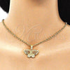 Oro Laminado Fancy Pendant, Gold Filled Style Butterfly Design, Polished, Golden Finish, 5.183.027