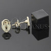 Oro Laminado Stud Earring, Gold Filled Style Heart Design, White Enamel Finish, Golden Finish, 02.64.0204 *PROMO*