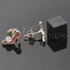 Oro Laminado Stud Earring, Gold Filled Style Shoes Design, Orange Enamel Finish, Golden Finish, 02.64.0209 *PROMO*