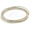 Oro Laminado Semanario Bangle, Gold Filled Style Diamond Cutting Finish, Tricolor, 5.233.015 (02 MM Thickness, Size 5 (2.50 Diameter))