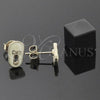 Oro Laminado Stud Earring, Gold Filled Style Shoes Design, White Enamel Finish, Golden Finish, 02.64.0229 *PROMO*
