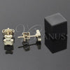 Oro Laminado Stud Earring, Gold Filled Style Teddy Bear Design, Yellow Enamel Finish, Golden Finish, 02.64.0239 *PROMO*