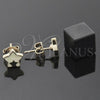 Oro Laminado Stud Earring, Gold Filled Style Star Design, Acqua Enamel Finish, Golden Finish, 02.64.0244 *PROMO*