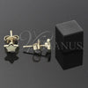 Oro Laminado Stud Earring, Gold Filled Style Star Design, Yellow Enamel Finish, Golden Finish, 02.64.0302 *PROMO*