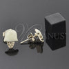 Oro Laminado Stud Earring, Gold Filled Style Ice Cream Design, Yellow Enamel Finish, Golden Finish, 02.64.0308 *PROMO*