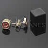 Oro Laminado Stud Earring, Gold Filled Style Smile Design, Red Enamel Finish, Golden Finish, 02.64.0314 *PROMO*