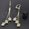 Oro Laminado Long Earring, Gold Filled Style Teddy Bear Design, Polished, Golden Finish, 5.099.010